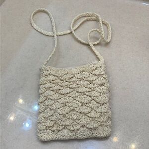 Cream Crochet Shoulder Bag